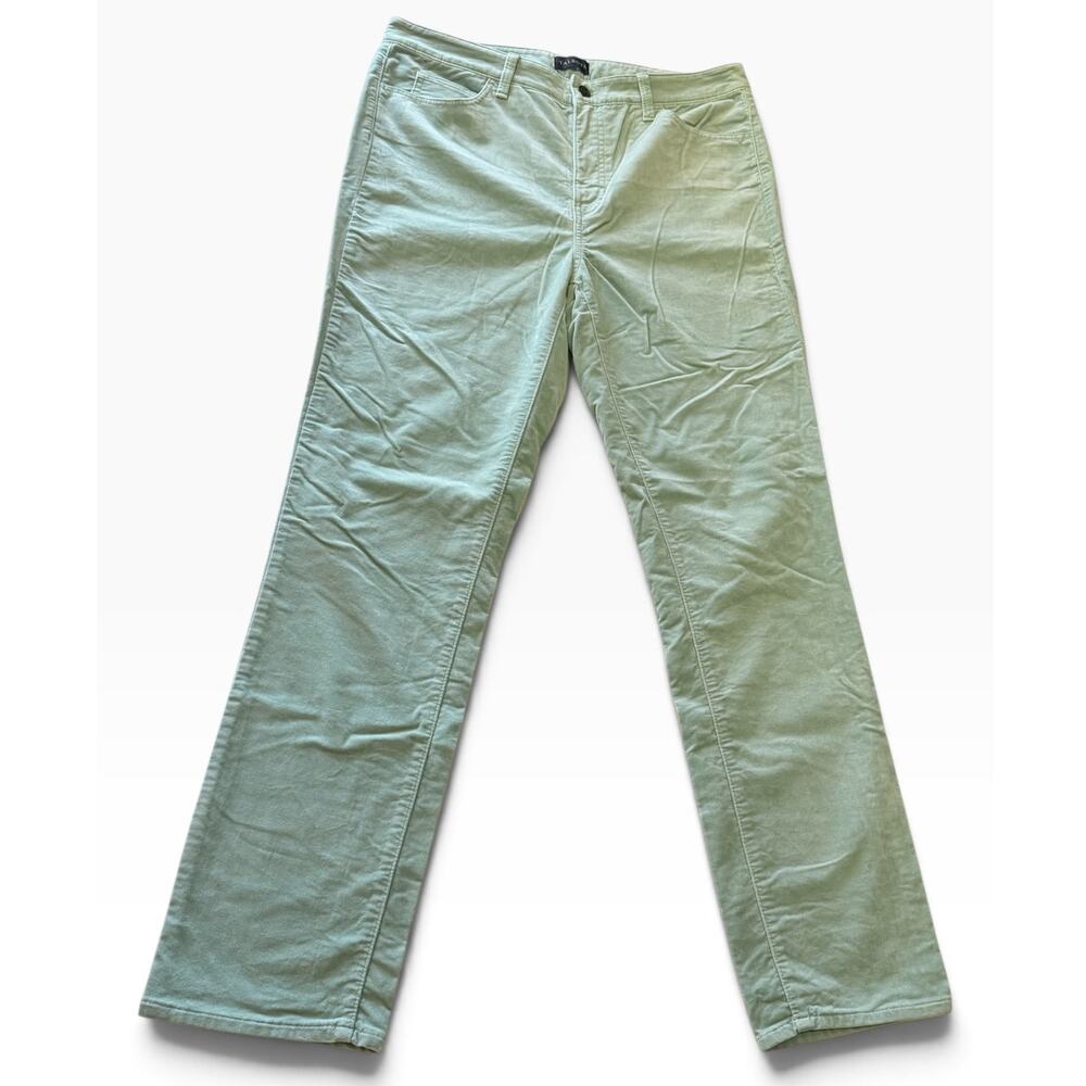 Talbots Velveteen Straight Leg Pants Sz 10 Mint Green Pastel Office Casual Work